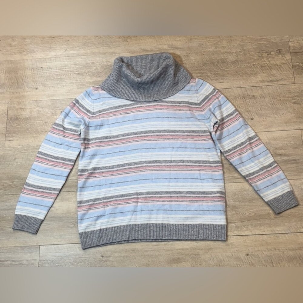 Woolovers Women’s Merino Wool/Cashmere Ribbed Cowl Neck Sweater Size Medium